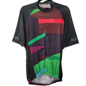 VOMax Mens XL Bike Gang Multi Color 1/2 Zip Short Sleeve Cycling Jersey